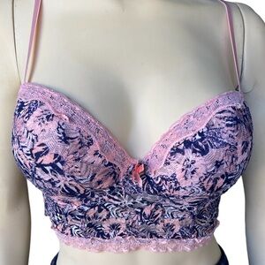 Body Frosting Blue and Pink Floral Bra